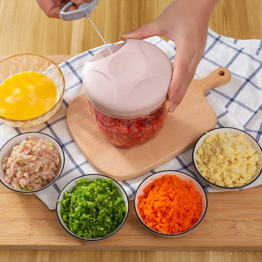 500/900ML Hand Chopper Manual Rope Food Processor Silcer Shredder Salad Maker Garlic Onion Cutter Kitchen Tool Accessories